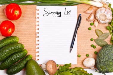 Shopping list clipart