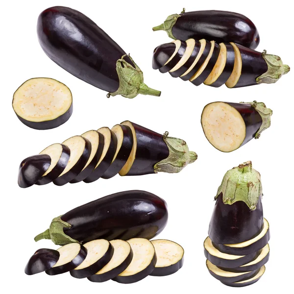 Set eggplant vegetable fruits — Stock Photo, Image