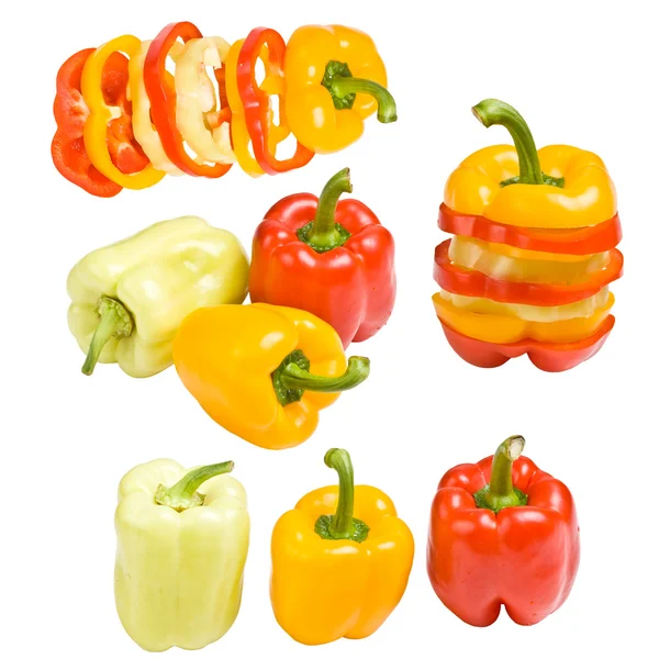 Samling av färgade paprika — Stockfoto