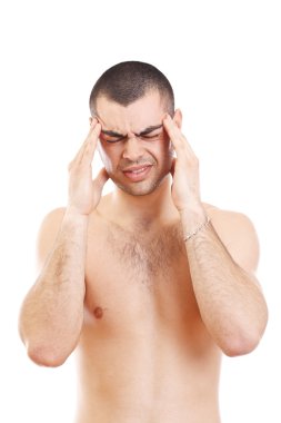 Man having a headache clipart