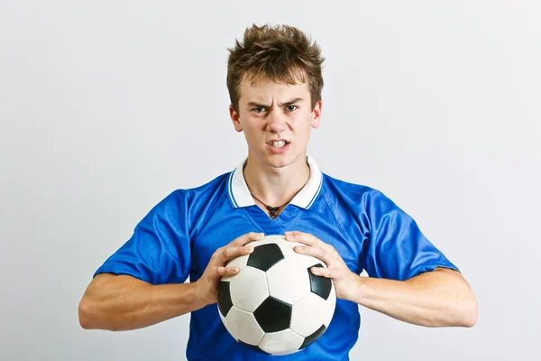 怒っているサッカーの選手 — ストック写真