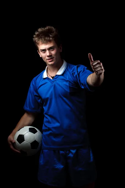 幸せなサッカーの選手 — ストック写真