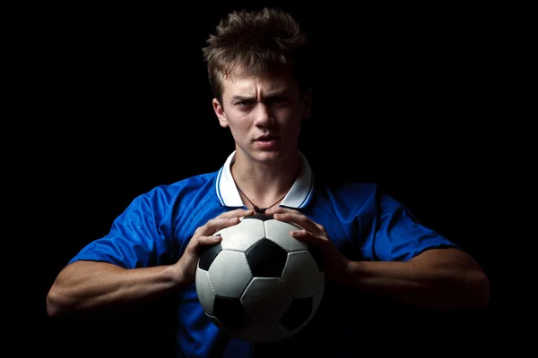 怒っているサッカーの選手 — ストック写真
