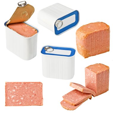Collection of canned meat clipart