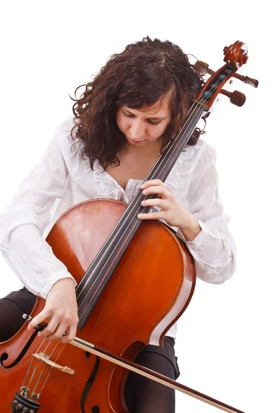 Schöne Cellistin — Stockfoto