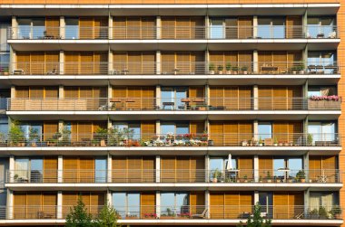 Balconies of a modern building clipart