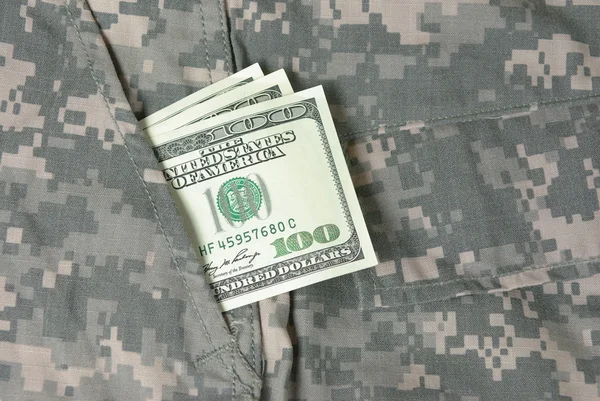 Stock image Uniform with a banknote in pocket