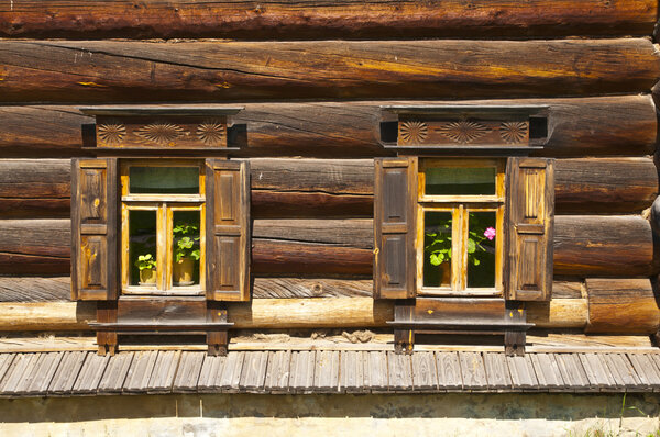 Wooden house in the Russian style in Suzdal