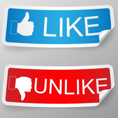 Like and unlike label. clipart