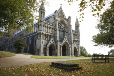 St albans cathedral england autumn clipart