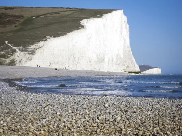 Hét nővér kavicsos strand Sussex Coast Anglia Egyesült Királyság — Stock Fotó
