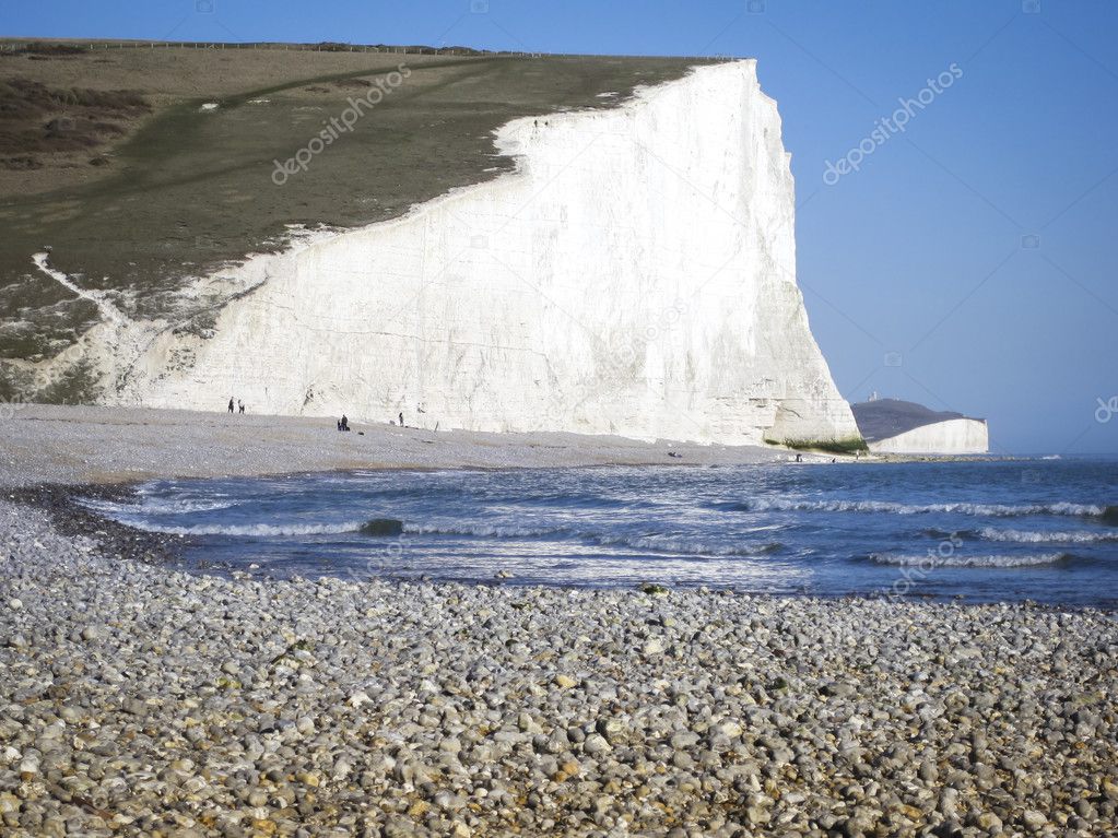 seven sisters Pebble beach sussex coast england uk