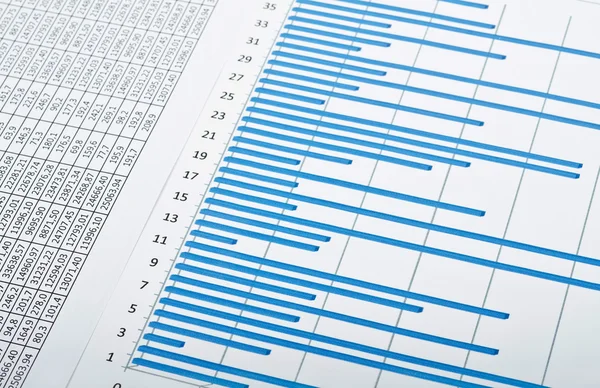 Gráfico azul y números — Foto de Stock