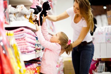 Mother and daughter shopping clipart