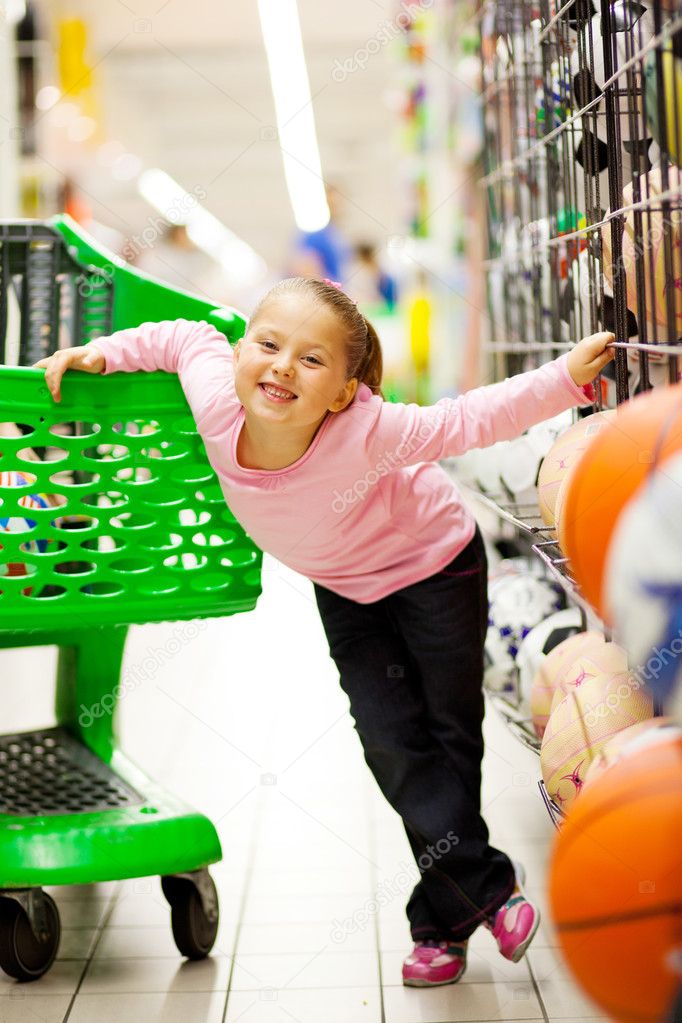 Little girl in supermarket
