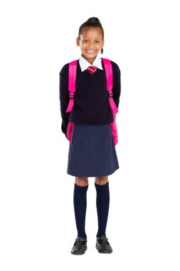 Portrait of female elementary pupil clipart