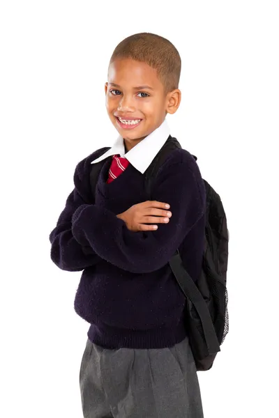 Halve lengte portret van jonge elementaire leerling — Stockfoto
