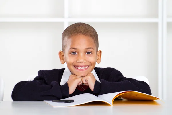 Cute elementary schoolboy Stock Image