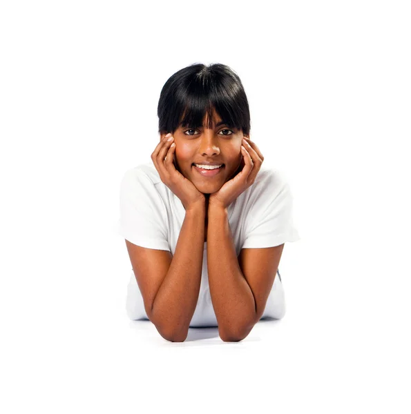 Mooi gelukkig jonge Indiase tiener meisje — Stockfoto