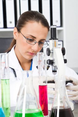 Female science researcher clipart
