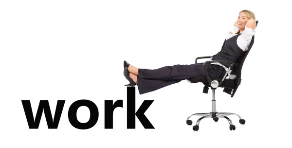 Entspannte Geschäftsfrau weg von der Arbeit — Stockfoto