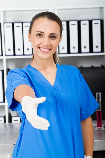 Friendly female medical researcher — Stock Photo, Image