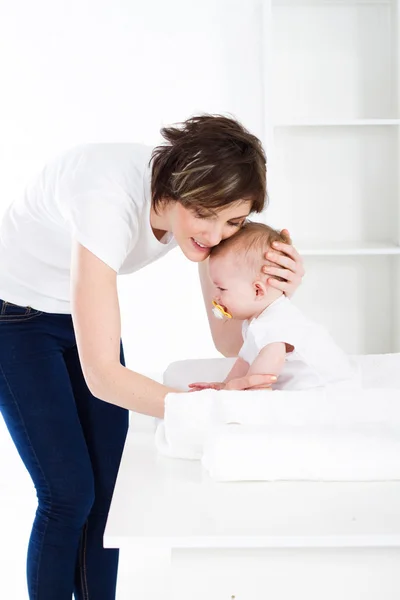 Caring mother and baby — Stock Photo, Image
