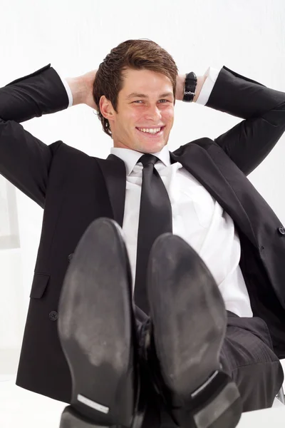 Relaxed young businessman — Stock Photo, Image