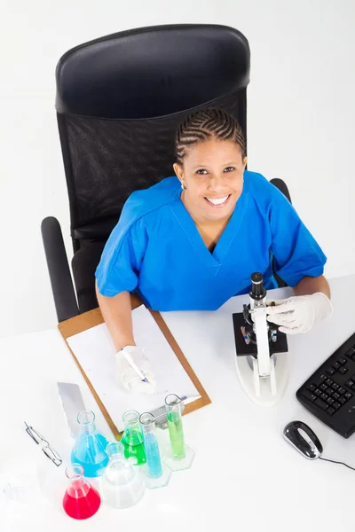 African american lab technician worker in lab — Stock Photo, Image