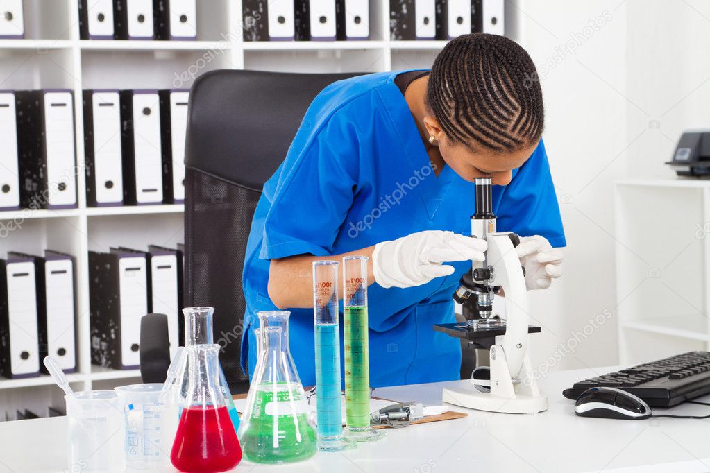African american female lab technician