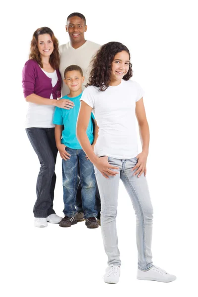 Multiraciale en gelukkige familie — Stockfoto
