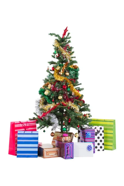 Stock image Christmas tree and gifts