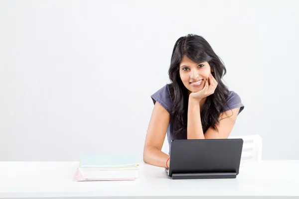 Cute smiling indian female college student — Stock Photo, Image