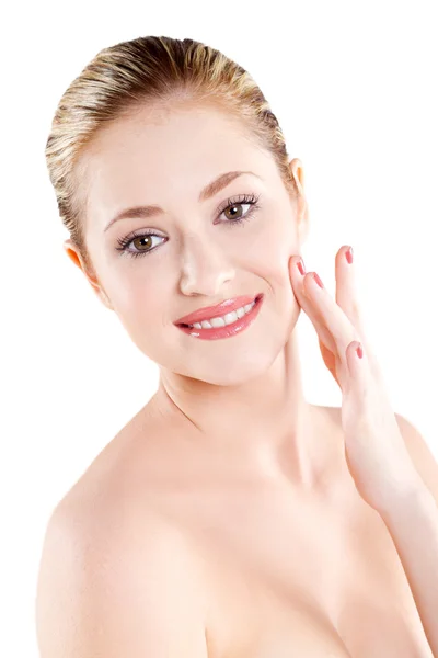 Beautiful young woman with clean skin — Stock Photo, Image
