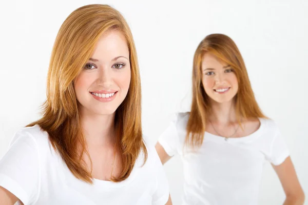 Beautiful teen girls on white — Stock Photo, Image