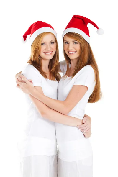 Gelukkig Kerstmis tiener meisjes — Stockfoto