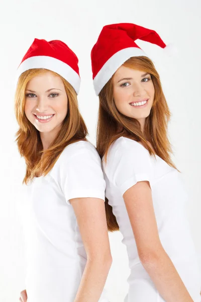 Boldog fiatal karácsonyi lányok — Stock Fotó