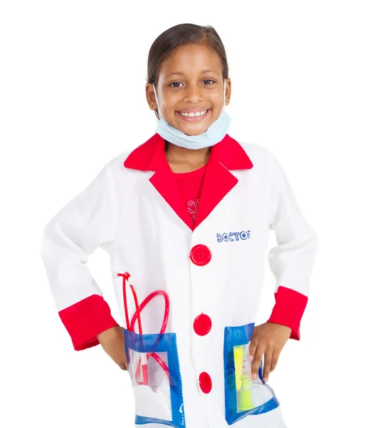 Маленькая девочка в качестве врача — стоковое фото