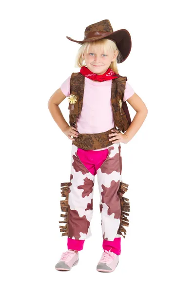 Kleines süßes Cowgirl — Stockfoto