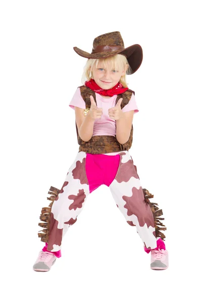 Küçük şirin kovboy kız — Stok fotoğraf