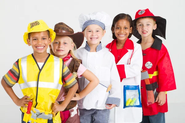 Group of kids in uniforms costumes — Stockfoto