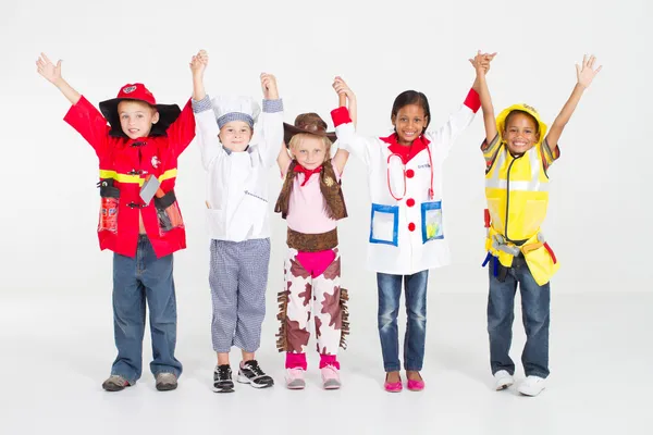 Grupo alegre de crianças em uniformes — Fotografia de Stock