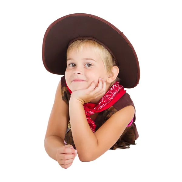 Cute little cowgirl — Stok fotoğraf