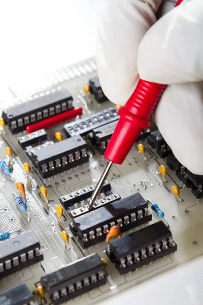 Repairing industrial circuit board — Stock Photo, Image