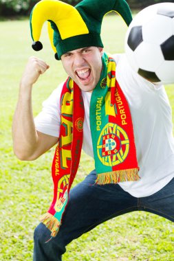 Portuguese soccer fan clipart