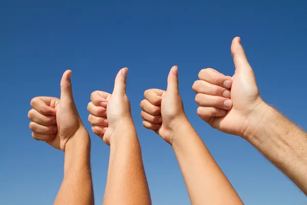 Family thumbs up — Stock Photo, Image