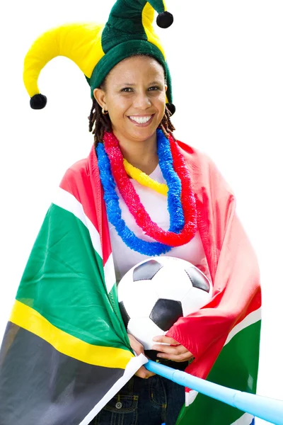 Südafrikanischer Fußballfan — Stockfoto