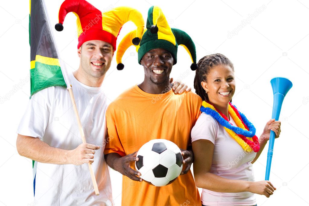 Group of south african soccer fans