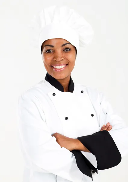 Жіночий афроамериканський шеф-кухар — стокове фото