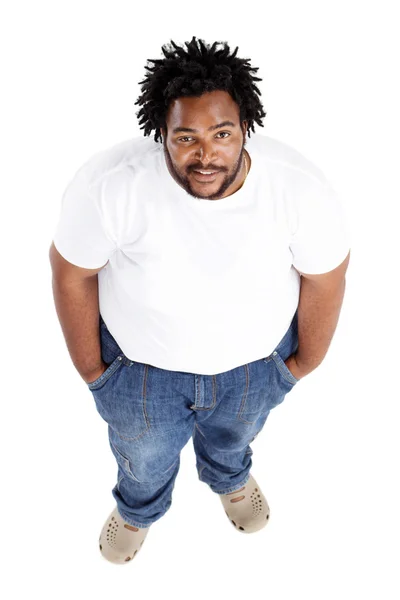 Afryki amerykański człowiek z nadwagą — Zdjęcie stockowe